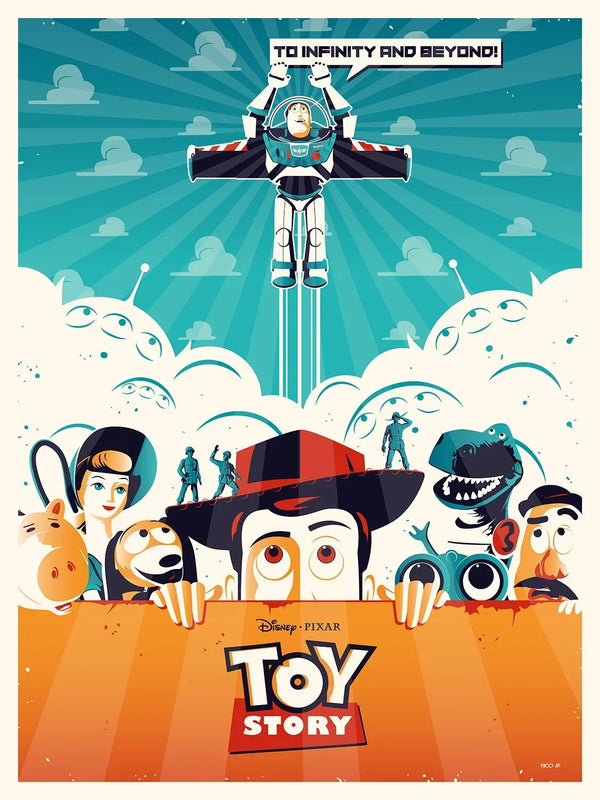 Toy Story 1995 Poster: Buzz & Woody Adventure Art - Premium Movie Poster