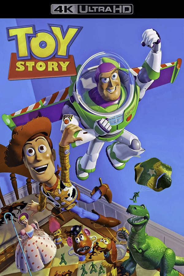 Toy Story (1995) Retro Poster: Buzz & Woody - Premium Movie Poster